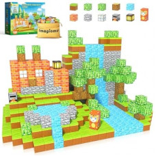 100PCS Magnetic Blocks - Build Mine Magnet World Forest Fox Adventure Set, Magnetic Craft Toys Kids Game…