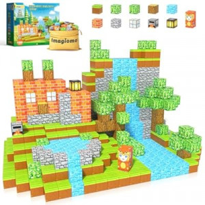 100PCS Magnetic Blocks - Build Mine Magnet World Forest Fox Adventure Set, Magnetic Craft Toys Kids Game…