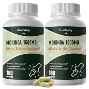 Moringa Pure Capsules, Rich Moringa Powder, A Natural Green Antioxidant Superfood - Supports Energy, Skin…
