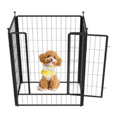 PETREEK Dog Playpen 42 inch 4 Panels for Indoor & Outdoor Use – Heavy-Duty Metal Pet Fence with G…