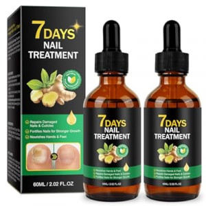 2PCS Ginger Nail Treatment, Nails Growth Serum, Nail Repair Cuticles Oil, Ginger Nail Serum Oil for Stren…
