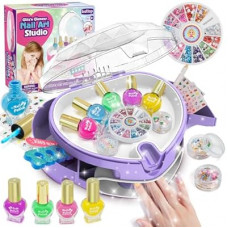 BATTOP Kids Nail Polish Set for Girls,Kids Nail Kit with Organizer Nail Dryer, Polish, Stickers, Gems, Filer -…