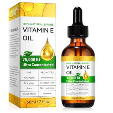 Vitamin E Oil 75,000 IU - Pure & Natural Skin & Hair Care - Moisturizing for Face, Body, Sars an…
