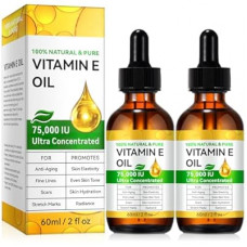 Vitamin E Oil 75,000 IU - Pure & Natural Skin & Hair Care - Moisturizing for Face, Body, Sars an…