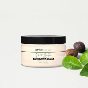 DMSOSTORE Refined Shea Butter Unscented 4 oz – 100% Pure African Shea Butter for Hair & Dry Skin – D…