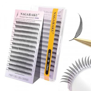 NAGARAKU Premade Spire Eyelash Extensions Air Series Feather Shape Manga Anime Individual Lashes Vol…