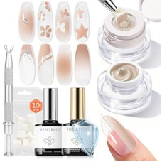 modelones Patting Gel Nail Polish Kit with Preserve Color Top Base Coat, Nude Color Pat Paint Gel Pigmente…