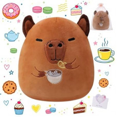 NIUBEHOHO Capybara Plush Coffee Lover's Gift - Capybara Stuffed Animal Pillow for Kids, Mother's Fat…