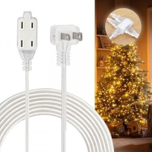 Zlierop 12 FT Clear Extension Cord, 3 Outlet Extension Cords with Polarized End, UL-Certified Clear Extension C…