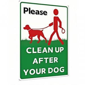 Carastora Please Clean Up After Your Dog Sign – Waterproof & Rustproof Metal Sign, Weather-…