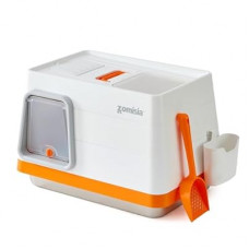 ZOMISIA Stainless Steel Cat Litter Box, Extra Large Covered Litter Box with Lid, Scoop, Odor Control Filter,…