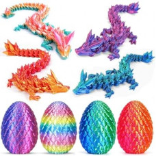 Ivrmtal 4PCS 3D Printed Dragon Eggs with Dragon Inside, 3D Printing Animals Fidget Dragon Toys for Kid…