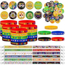 Quelay 72 Pcs Hispanic Heritage Month Party Favors Bulks Included 24 Hispanic Rubber Bracelets 24 Butto…
