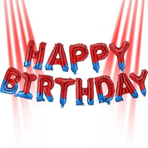 Spider Theme Happy Birthday Banner Party Decorations Balloons Letters Signs Superhero Party birthday par…