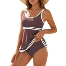 VIAURBE Women's Tankini Sets Tummy Control Swimsuits Color Block Swimdress 2025 Two Piece B…