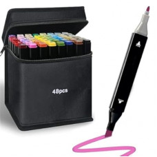VIKIBO 48 Colors Alcohol Markers Set, Dual Tips Blender Art Markers for Drawing Sketching Booking Colorin…