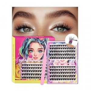 JoMay Self Adhesive Eyelashes, Press on Lashes No Glue Needed, Glueless Lashes Pre-Glued Natural Cluster E…
