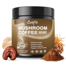 Mushroom Coffee,10 Adaptogenic Mushrooms With Oatmeal Powder MCT Oil, Hydrolyzed Collagen, Insta…