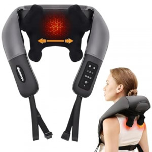 Neck Shoulder Back Massager with Heat, Width Adjustable Cordless Shiatsu Heated Massager for Pain R…