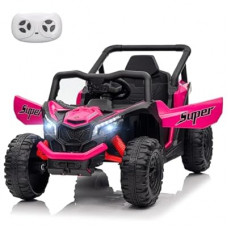 Megosky Electric Car for Kids Age 3-5, 12V Kids Ride on Car UTV Toy for Boy Girl with Remote Control, Music, Sa…