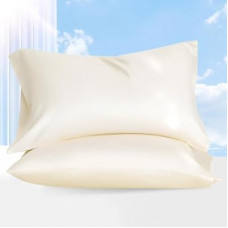 DCSKY 100% Tencel Pillowcase, Hair and Skin Friendly, Soft and Smooth，Cooling Silk Pillowcases for hot Sle…