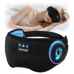 Deep Sleep Mask with Bluetooth 5.4 Headphones - Blackout Sleeping Mask Side Sleeper Eye Masks Earph…