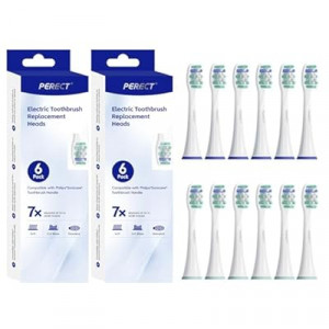 PERECT Soft Replacement Toothbrush Heads 12-Pack for Philips Sonicare Click-On Models – Fits 410…