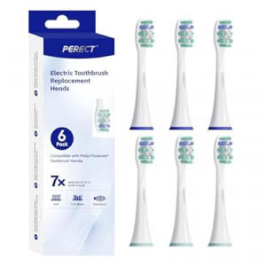 PERECT Soft Replacement Toothbrush Heads 6-Pack for Philips Sonicare Click-On Models – Fits 410…