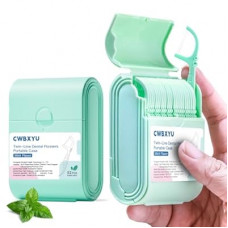 Travel Mint Portabl Floss Picks Case,Dental Flossers Holder Dispenser,104 Count No Break No S…