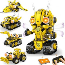 Ivrmtal 5 in 1 Robot Building Kit Stem Toys for Boys Age 8-12 Technic Coding Robotic Kit with App & Rem…