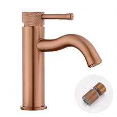 TRYSEA Rose Gold Bathroom Faucet, with Splash Sprayer Extender Aerator, Single Hole with Deck, for Vanity Fa…