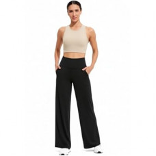 Naimula Crossover Wide Leg Pants Women Loose Yoga Loose Pants with Pockets Stretch Casual Lounge