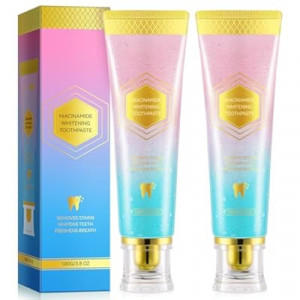 2 Pack Niacinamide Whitening Toothpaste, Nicotinamide White Toothpaste, Gentle Care Deep Stain…