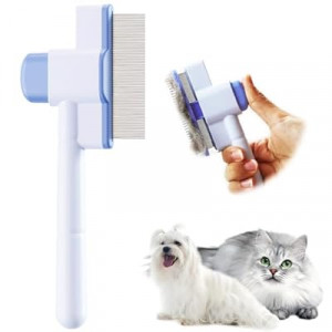 Cat Comb Flea Comb Pet Self Cleaning Upgraded Cat Brush for Long&Short Haired Cats & Dogs（B…