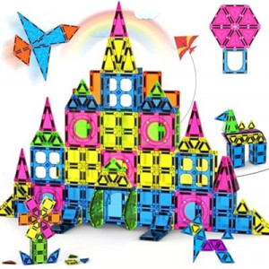 Ronqs 250 PCS 3D STEM Educational Magnetic Tiles for Kids Magnetic Blocks for Kids Magnetic Building B…