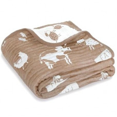 BOPRIO Ultra Soft Muslin Baby Blanket 6 Layers Neutral Swaddles Bed Blankets with Lovey Animal De…