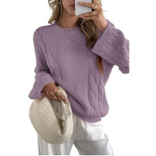 Cakulo Womens Oversized Pullover Sweaters Bell Sleeve Chunky Cable Knit Sweater Crewneck Trendy Knit…