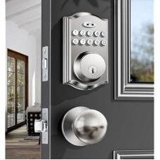 Keyless Entry Door Lock with 2 Knobs, Electronic Backlit Keypad Deadbolt with Handle Set, Auto Loc…