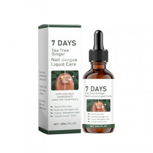 BAYUELSWU Tea Tree Ginger Nail Treatment, 7 Days Ginger Nail Growth Serum & Cuticle Care Tr…