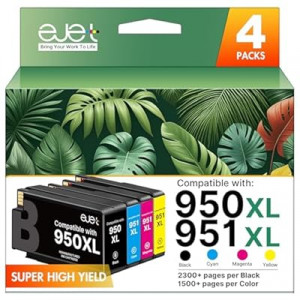 ejet 950XL and 951XL Ink Cartridges Combo Pack Compatible for HP 950 951 Ink Cartridges Combo Pack Use…