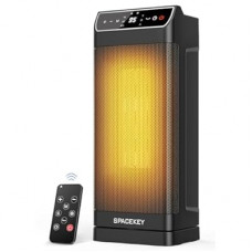 Space Heater, Electric Heaters for Indoor Use with Thermostat, Remote, 1-12H Timer, 70°Oscillation and Ov…