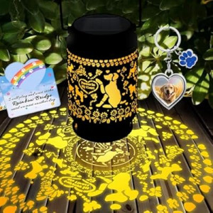 Solar Lantern Pet Memorial Gifts, with Picture Frame Keychain/Sympathy Card Dog Mem…