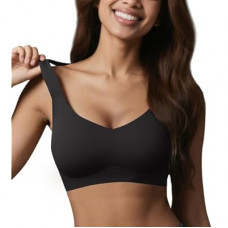 ZYQEXA Wireless Seamless Jelly Bras for Teens with Support - Women Bralette Push Up Comfort Wide Str…
