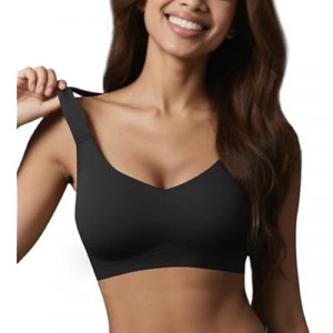 ZYQEXA Wireless Seamless Jelly Bras for Teens with Support - Women Bralette Push Up Comfort Wide Str…