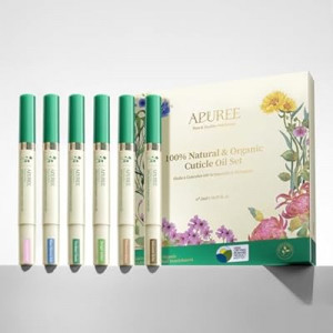 APUREE Organic Cuticle Oil Set: 100% Bio-Based(6pcs)|Nail Strengthener Growth Oil|Moisturiz…