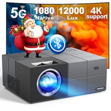 Projector with WiFi and Bluetooth,12000LM Native 1080P Outdoor Projector, YOWHICK Porta…