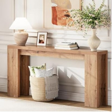 70.9 Inch Extra Long Console Table, Farmhouse Entryway Table with Thickened Base, Wood Sofa Table B…