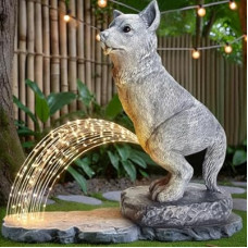 VOFSTAND Garden Statues Dog Statue with Solar LED Light, Ideal Gifts for Friends or Family's Birthda…