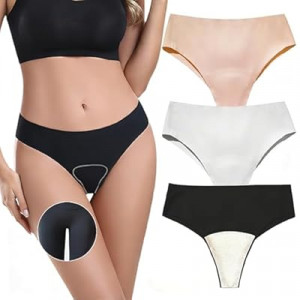 MKCLSQT Seamless Camel Toe Underwear for Women Cotton No Show Workout Thongs Comfy Cam…