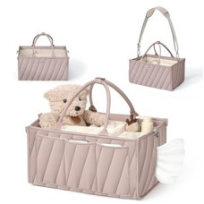 VKSAO Diaper Caddy Organizer – Portable Storage Basket with Shoulder Strap & Stroller Hooks, Sp…